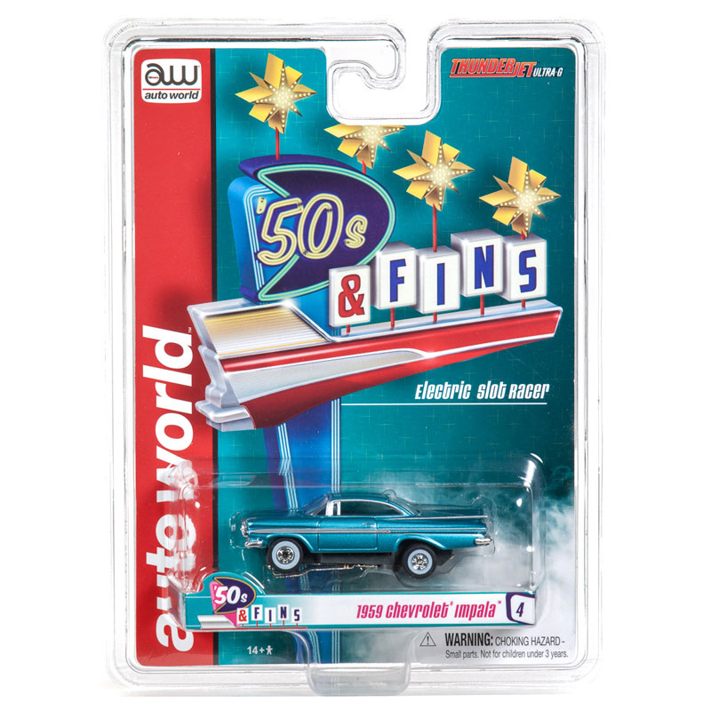 Auto World 1959 Chevy Impala Blue Thunderjet HO Slot Car (SC334-4)