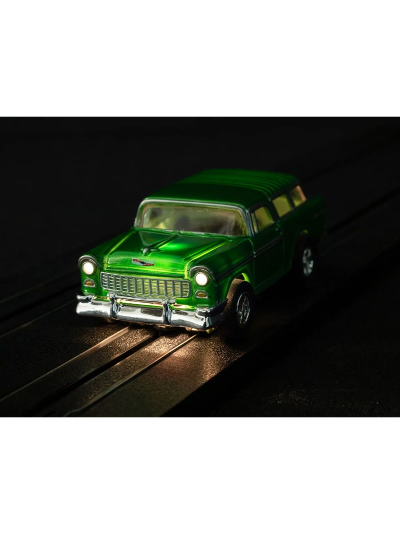 Auto World 1956 Chevrolet Nomad (Green) Xtraction Flamethrowers R33 HO Slot Car