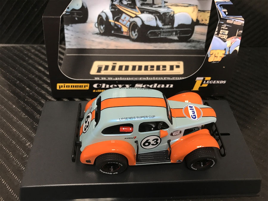 Pioneer 1937 Chevy Sedan Legends Racer #63 (GULF Metallic Blue) 1