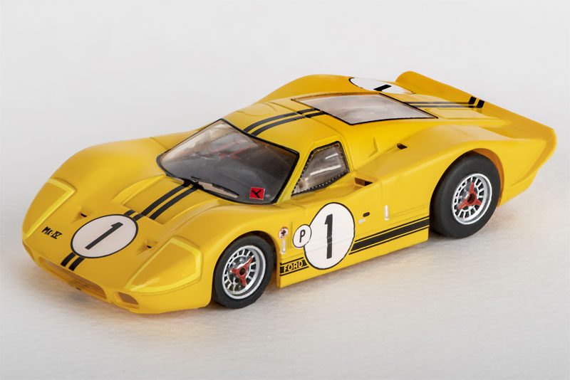AFX 1967 Ford GT40 Mk IV #1 Sebring Yellow Mega G+ HO Slot Car