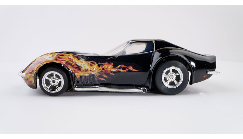 AFX 1968 Corvette 427 Black Flame Mega G+ HO Slot Car