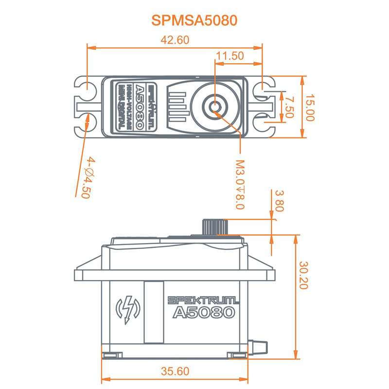 Spektrum A5080 MT/HS Mini Digital HV Servo (SPMSA5080)