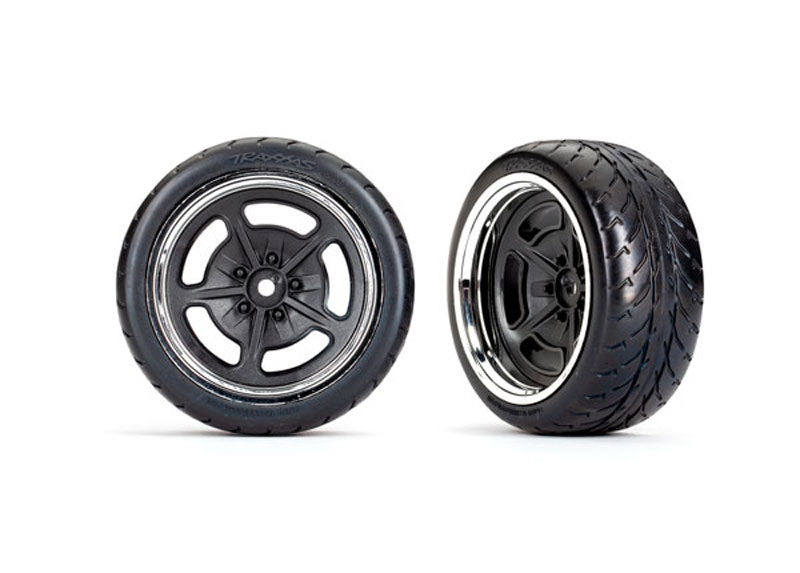 Traxxas Extra Wide Rear  2.1" Response Tires on Black with Chrome Wheels