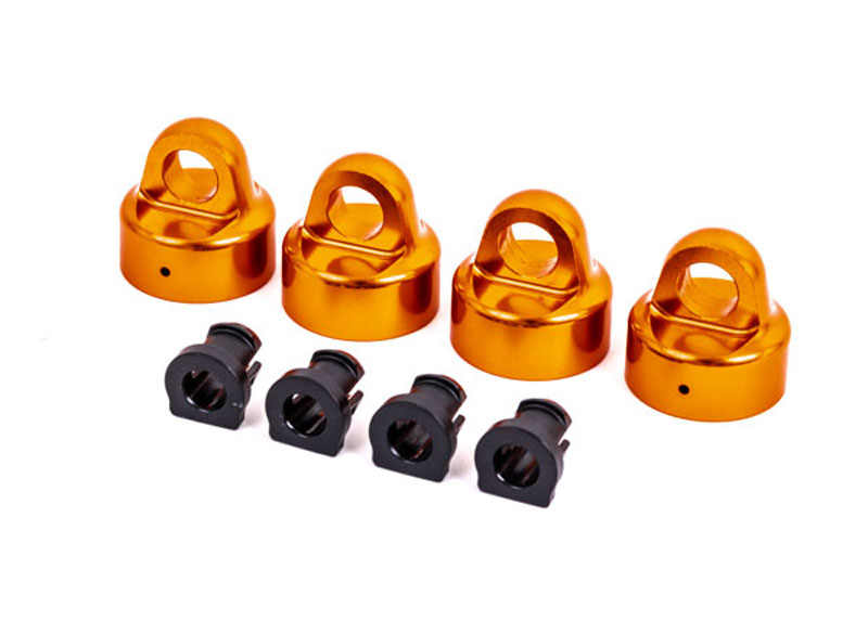 Traxxas Aluminum (Orange-Anodized) GTX Shock Caps/Spacers: Sledge