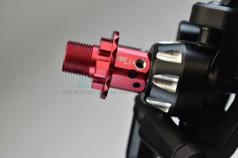 GPM Aluminum 13mm Hex Adapters for Sledge (Red) - Installed