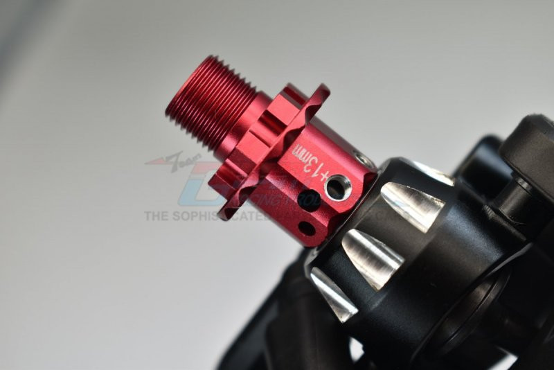 GPM Aluminum 13mm Hex Adapters for Sledge (Red) - Installed