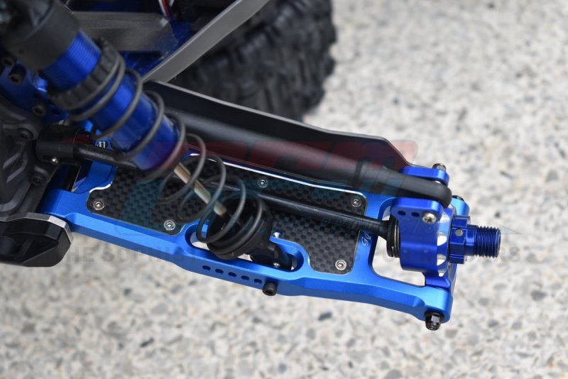 GPM Aluminium Rear Lower Arms w/ Hardware (Blue) - Installed