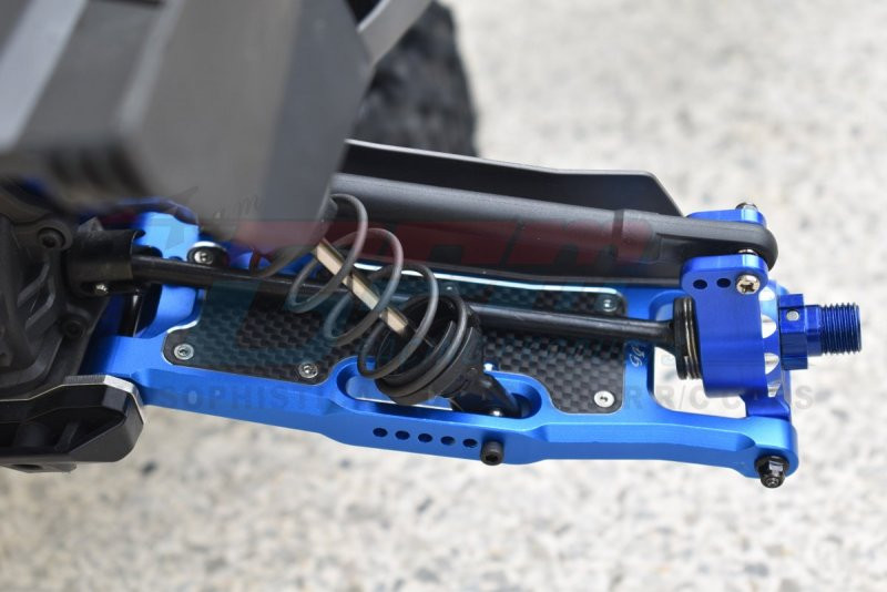 GPM Aluminium Rear Lower Arms w/ Hardware (Blue) - Installed