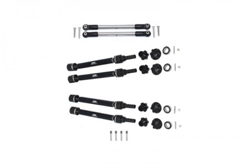GPM Aluminum CVD Driveshafts and Front Steering Tie Rod for Maxx w/ WideMAXX (Black)