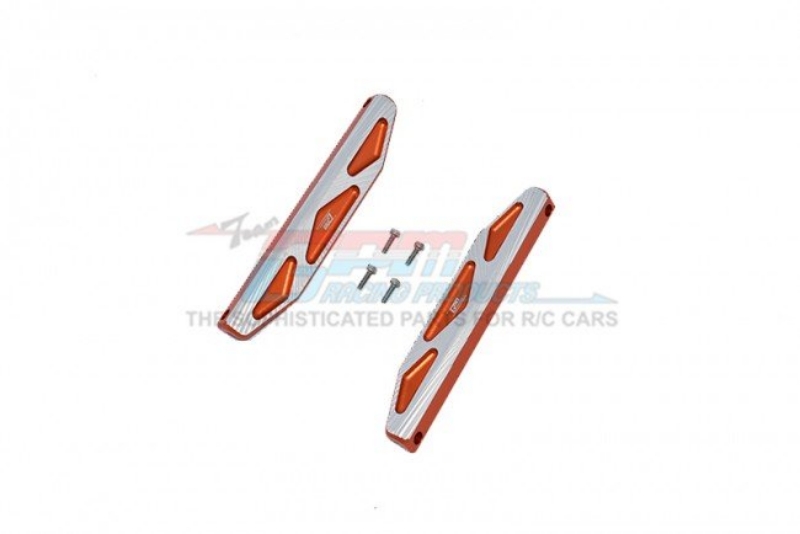 GPM Aluminum Nerf Bars Set, Silver Inlay "A", For Hoss 4x4 (Orange)