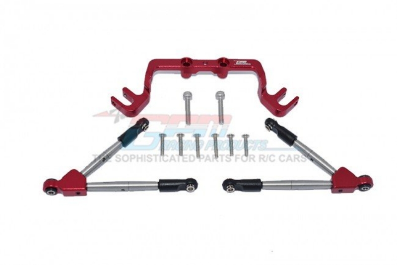 GPM Aluminum Hoss 4x4 Front Tie Rods With Stabilizer For C Hub (Red)