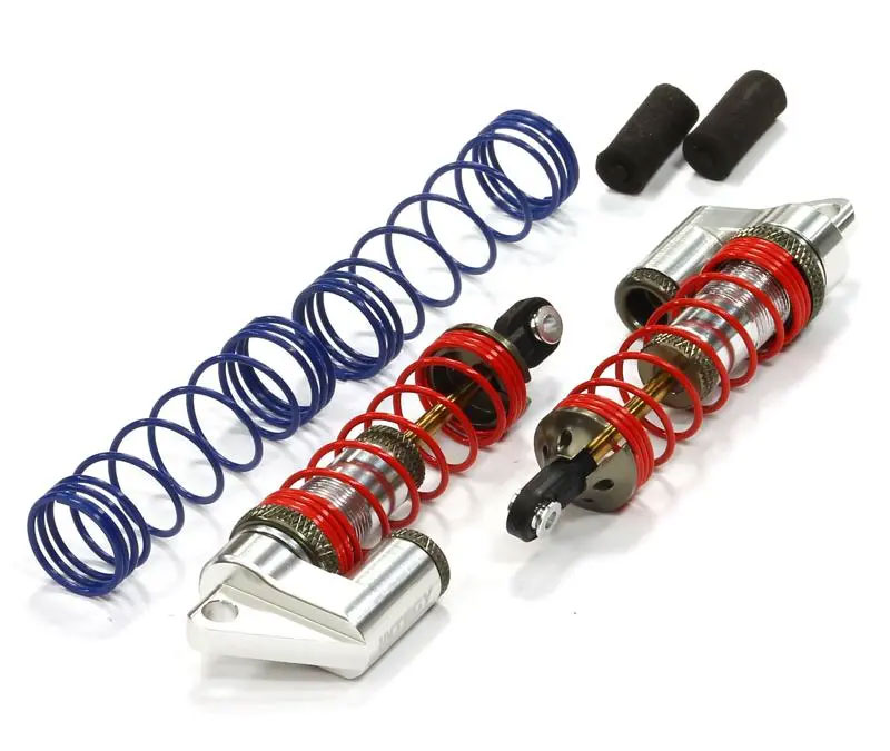 Integy MSR9 Front Piggyback Shock set (2) for the Traxxas Stampede, Rustler & Slash (Silver)