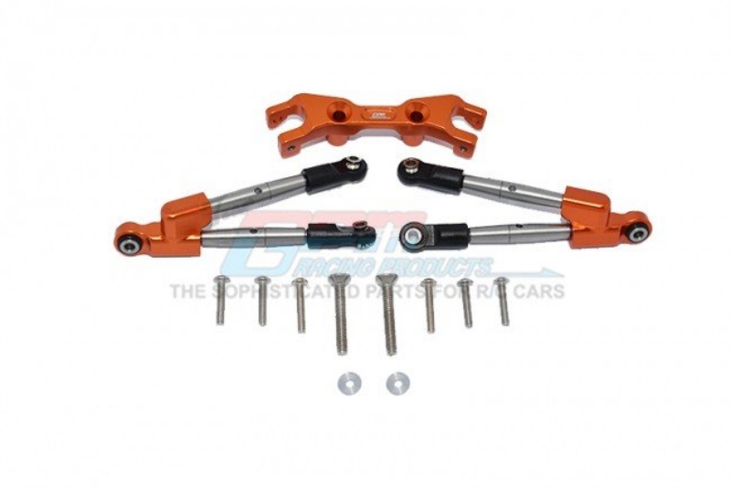 GPM Aluminum Hoss 4x4 Rear Tie Rods With Stabilizer (Orange)