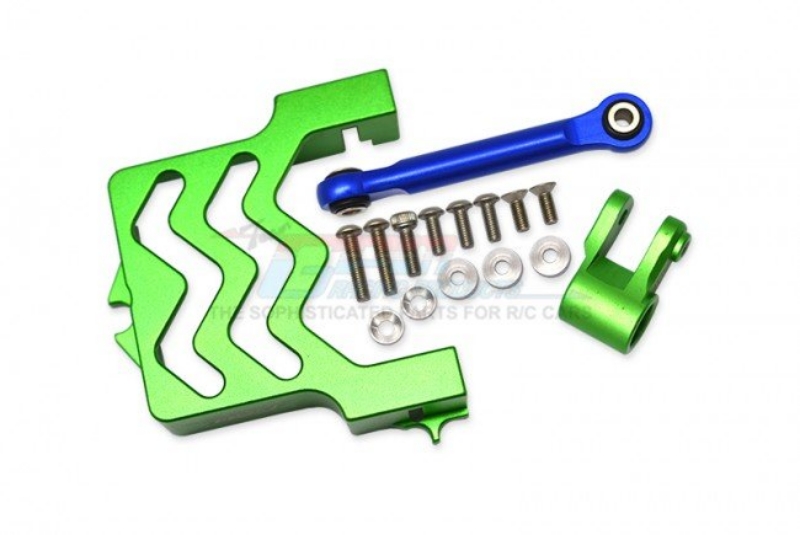 GPM Aluminum Servo Mount, Tie Rod, 25T Servo Horn for Maxx (Green)