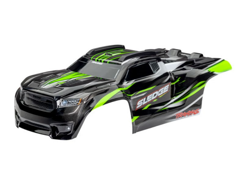 Traxxas Sledge Body (Green, Decals Applied)