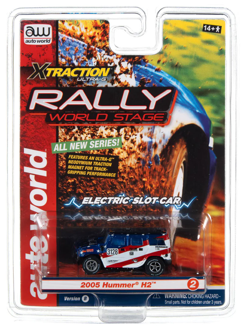 Auto World 2005 Hummer H2 (Blue) Rally World Stage X-Traction HO Slot Car