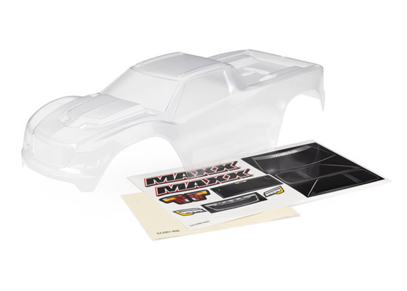 Traxxas Maxx Clear Body, Requires Painting w/Window Masks and Decal Sheet