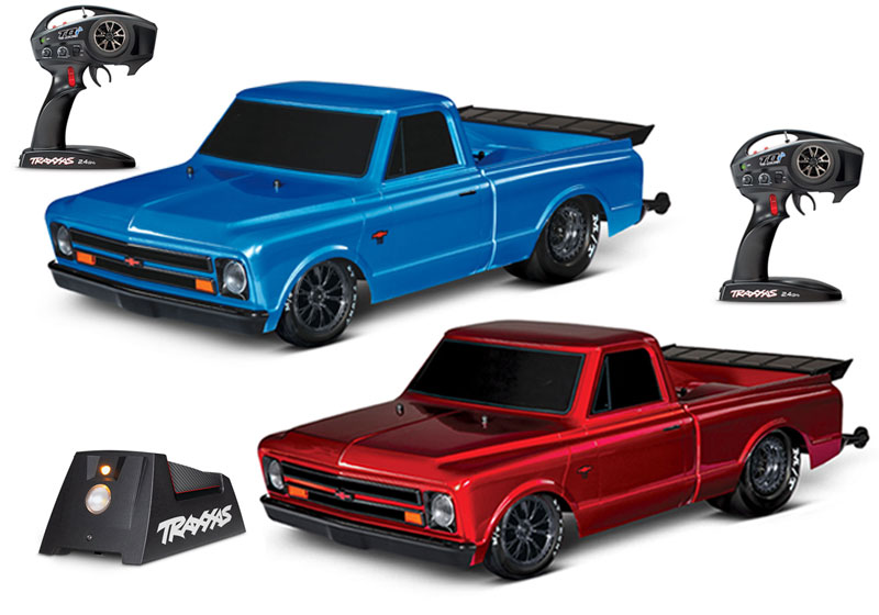 Traxxas Drag Slash 1/10 2WD Brushless 1967 Chevy C10 Drag Racing Trucks - (2) TRUCK COMBO