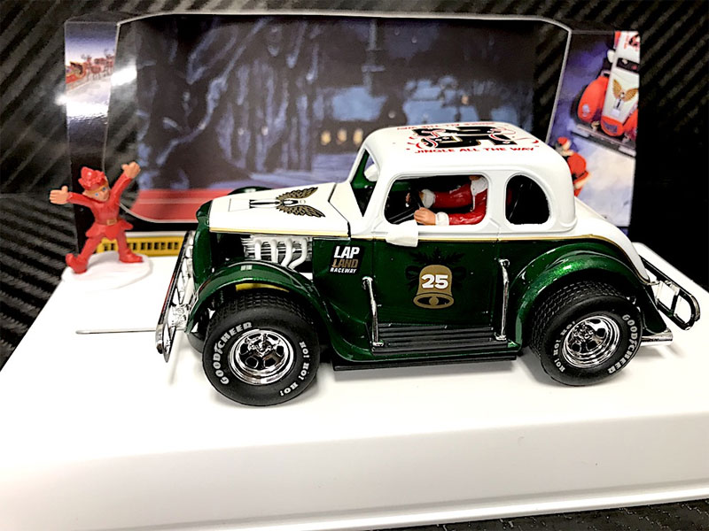 Pioneer 1934 Ford Coupe Legends - Green/White - The Legends of Christmas - Santa Special 1/32 Slot Car