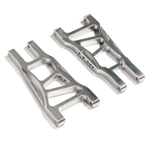 Integy Silver Aluminum Rear Lower Suspension Arms: Stampede & Rustler