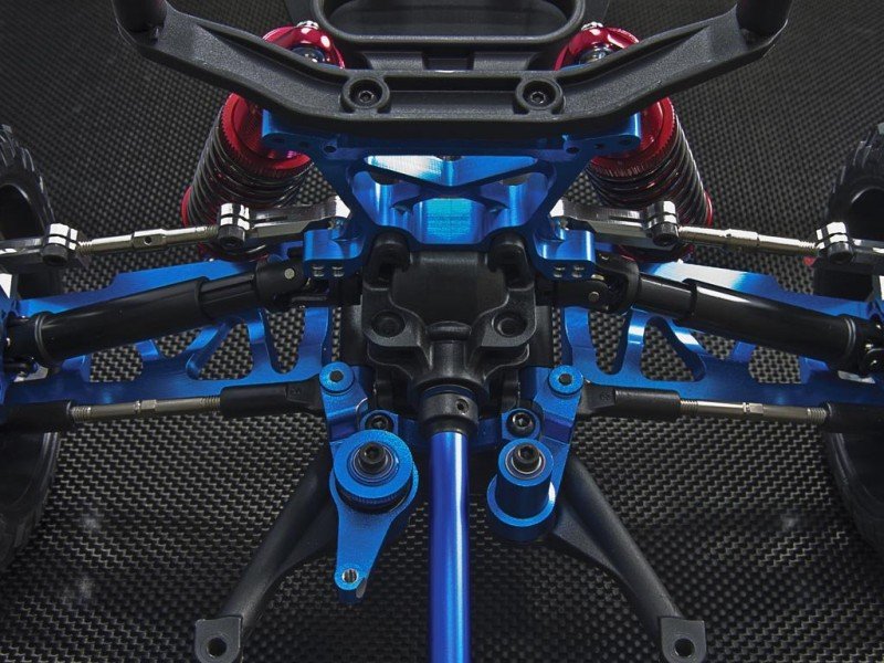 GPM Aluminum Alloy Steering Assembly (Blue) - Installed