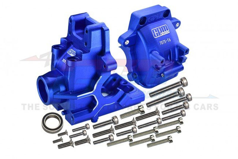 GPM Blue Aluminum 7075-T6 Front/Rear Gear Box - 28pc set: Sledge