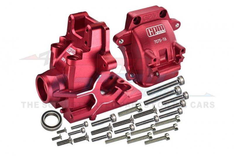 GPM Red Aluminum 7075-T6 Front/Rear Gear Box - 28pc set: Sledge