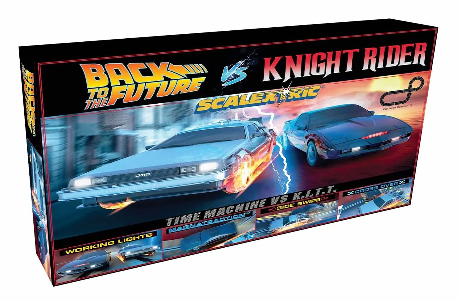 Scalextric 1980s TV  - Back to the Future vs Knight Rider 1/32 Slot Car Track Set