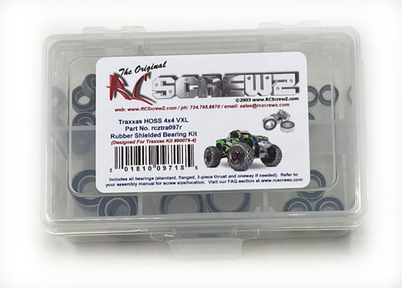 RC Screwz Traxxas Hoss VXL 4x4 (#90076-4) Rubber Shielded Bearing Kit