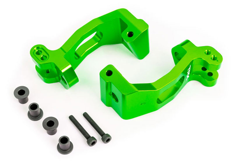 Traxxas Caster Blocks (c-hubs), Left and Right, 6061-T6 aluminum (Green-Anodized)