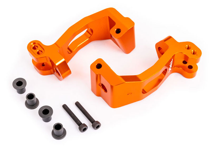 Traxxas Caster Blocks (c-hubs), Left and Right, 6061-T6 aluminum (Orange-Anodized)