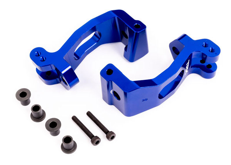 Traxxas Caster Blocks (c-hubs), Left and Right, 6061-T6 aluminum (Blue-Anodized)