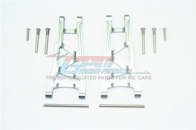 GPM Silver Aluminum Lower Suspension Arm for Front/Rear 4x4 Slash Stampede, Rear of 2WD Stampede & Rustler