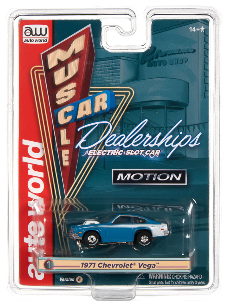 Auto World 1971 Chevrolet Vega (Blue) Baldwin Motion Thunderjet HO