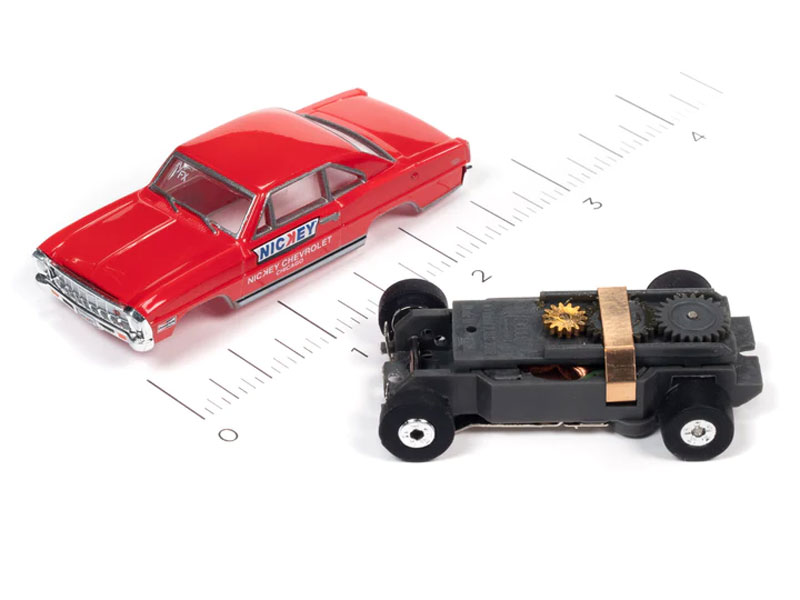 Auto World 1966 Chevrolet Nova (Red) Nickey Thunderjet HO Slot Car