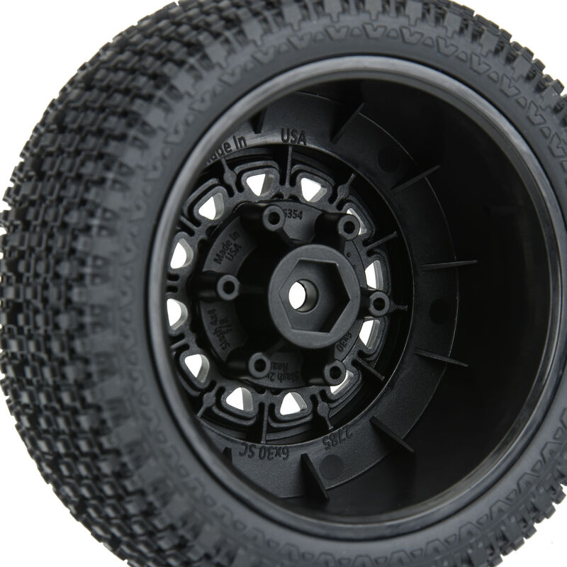 Pro-Line Gladiator SC Tires on Raid Black 6x30 Removable Hex Wheels