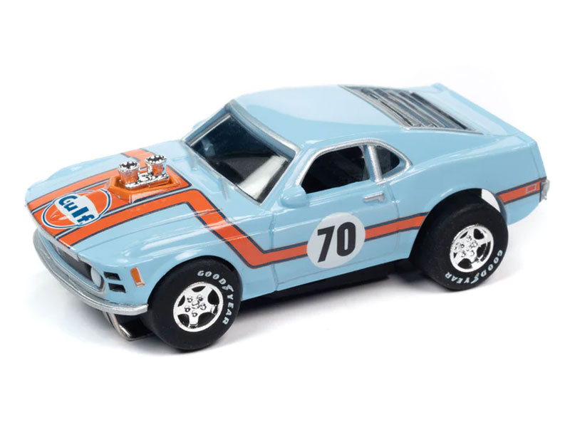1970 Ford Mustang Boss 302 ☆HOスロットカー☆レア Auto World 1970 Ford Mustang Boss 302 (Gulf Blue) Super III HO