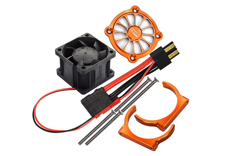 GPM Aluminum 6061-T6 Motor Heat Sink With Cooling Fan Only (Orange) for Sledge (Use Only With SLE038A)