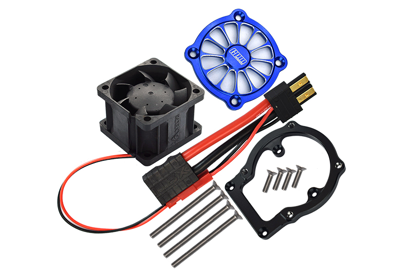 GPM Aluminum 6061-T6 Motor Heat Sink With Cooling Fan (Blue) for Sledge