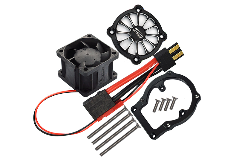 GPM Aluminum 6061-T6 Motor Heat Sink With Cooling Fan (Black) for Sledge