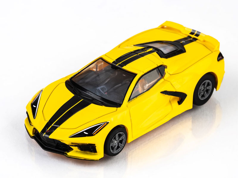 AFX Corvette C8 Accelerate Yellow Mega G+ HO Slot Car