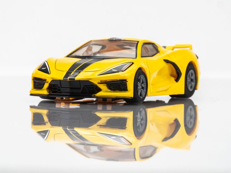AFX Corvette C8 Accelerate Yellow Mega G+ HO Slot Car