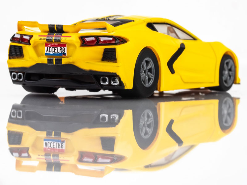 AFX Corvette C8 Accelerate Yellow Mega G+ HO Slot Car