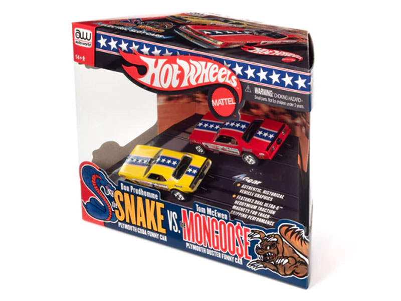 Auto World Hot Wheels Snake & Mongoose 4Gear (2-PACK) HO Slot Car
