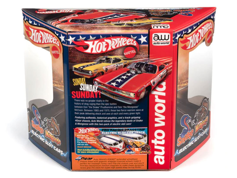 Auto World Hot Wheels Snake & Mongoose 4Gear (2-PACK) HO Slot Car