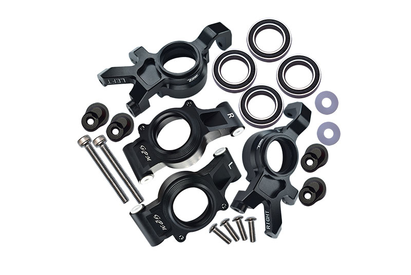 GPM Black Aluminum Front & Rear Oversized Knuckle Arm - 20pc set for X-Maxx