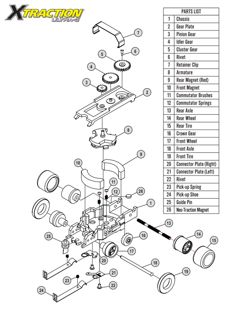 Auto World X-Traction Commutator Brushes (Pair) (5)