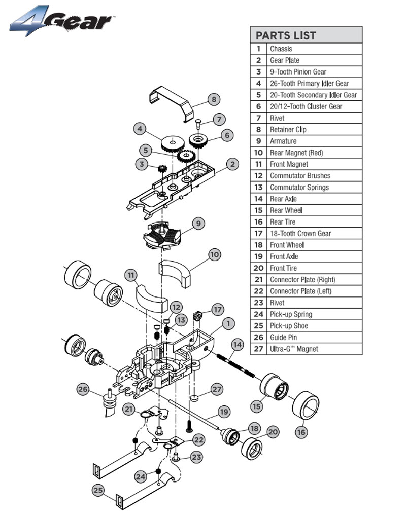 Auto World 4-Gear Connector Plate Rivet (6)