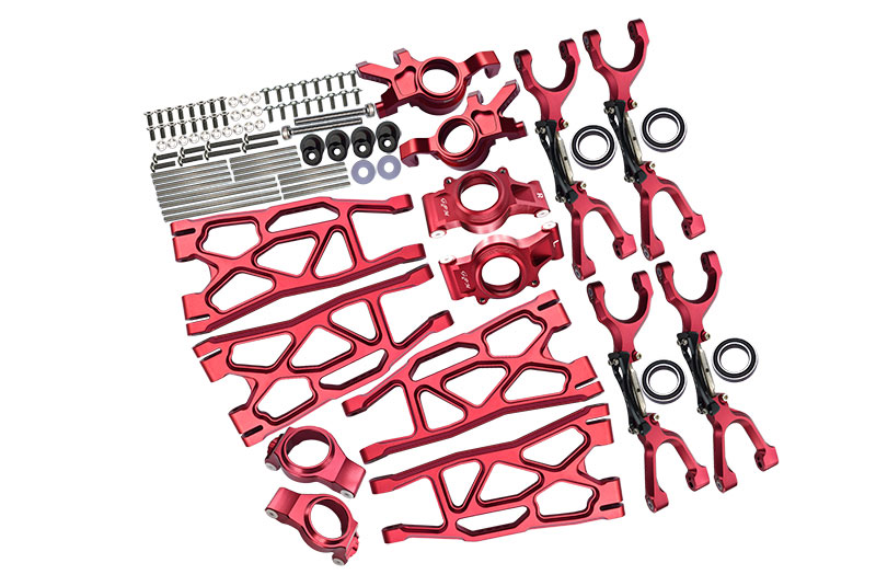 GPM Complete (Red) Aluminum Suspension upgrade (96pc set) for X-Maxx
