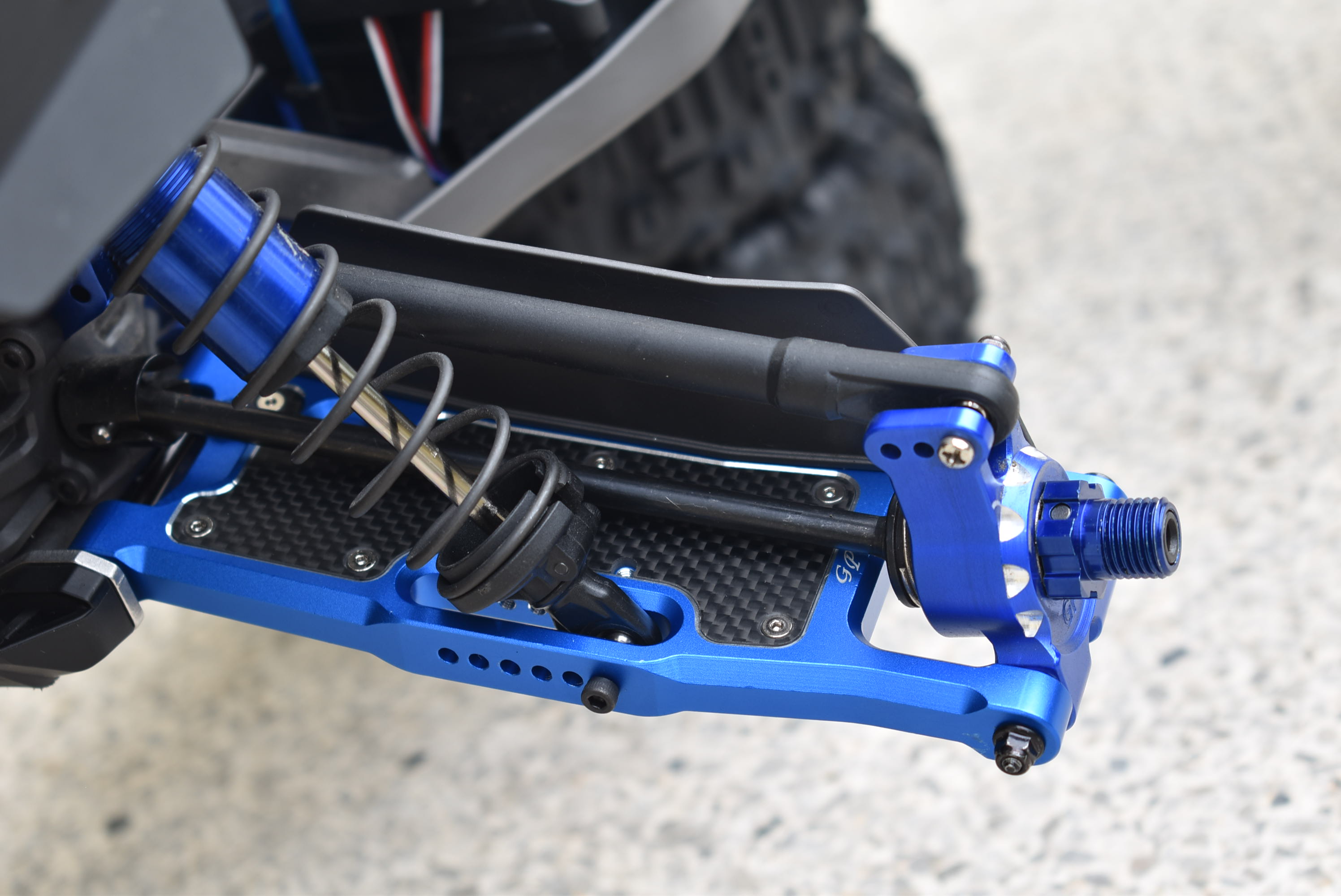 GPM (Blue) Aluminium 6061-T6 Rear Lower Arms & Carbon Fibre Dust-Proof Protection Plate (28pc set) for Sledge